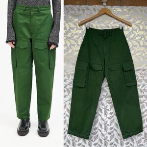 The Frankie Shop Green Cargo Pants | XS 100% Cotton Utilitarian Trousers